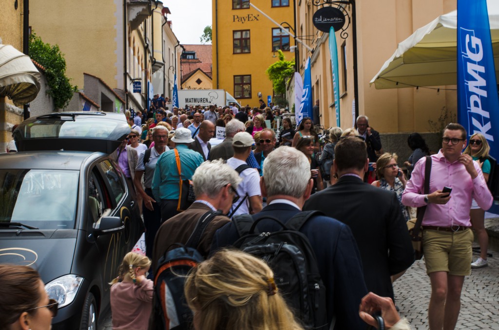 Galet mycket folk i Visby under Almedalsveckan.