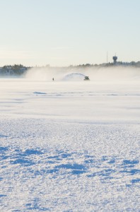 Isvägen i Luleå skottas.