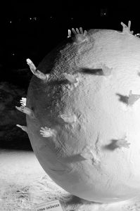 Snöskulpturer på snöskulpturfestival i Boden.