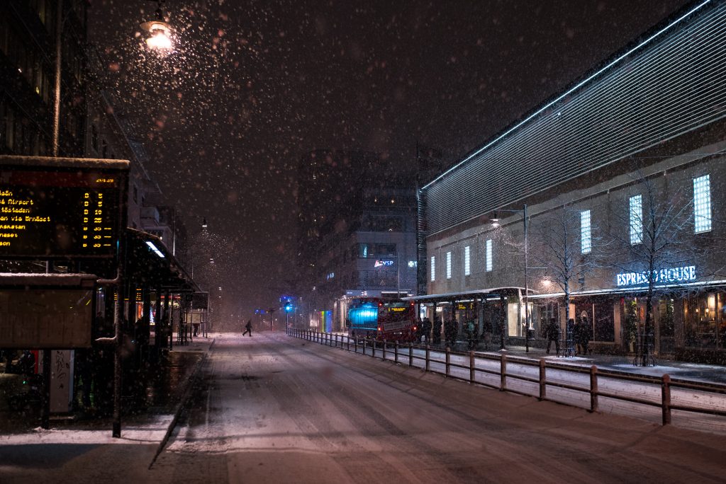 Snöstorm i Luleå 