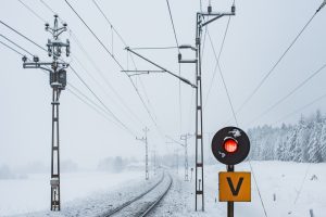 Järnvägen mellan Luleå och Boden i ett riktigt vinterlandskap.