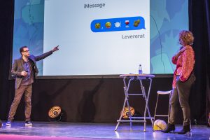 Niklas och Kattis förklarar användandet av emojis, kan lätt missförstås!