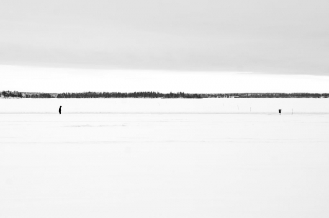 Ensamt. Isvägen, Luleå.
