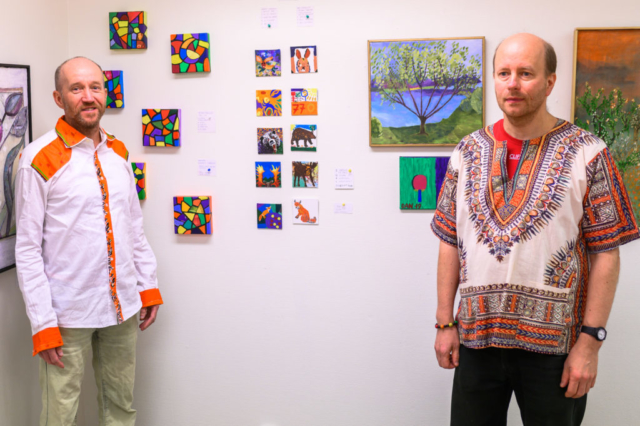 Kennet Lindquist och Dan Lindquist var några av konstnärerna som ställde ut i Arvidsjaur.