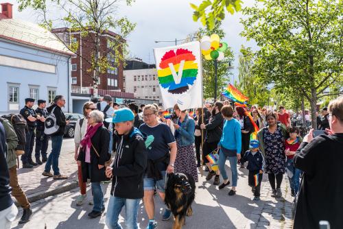 Färgglada paradbilder. Luleå pride 2018.