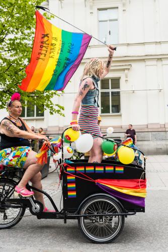 Är ju lite likt en härförare från romartiden? Luleå Pride 2018.